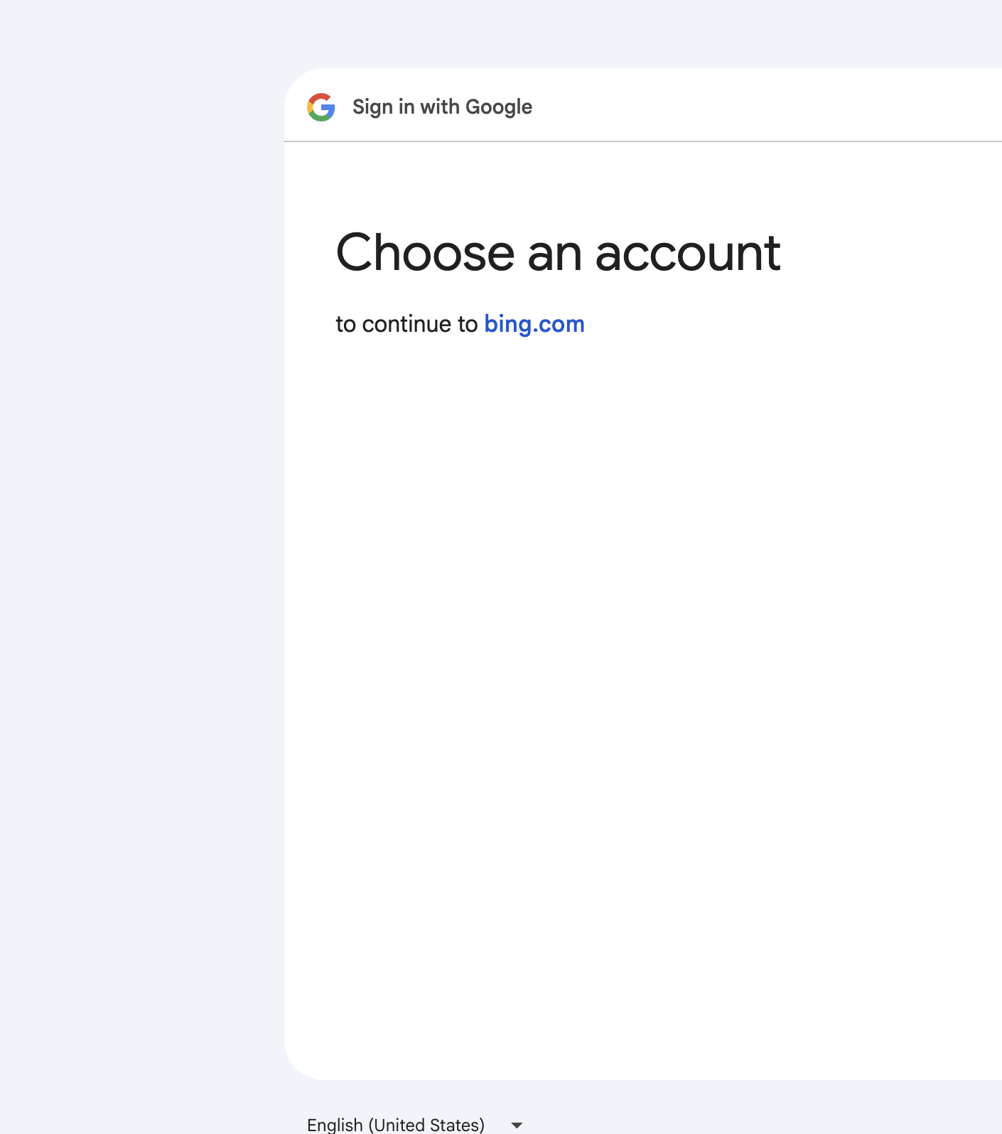 Google's OAuth account chooser — the agent could see the account, but clicking it does nothing, by design. This is the hand-back moment.